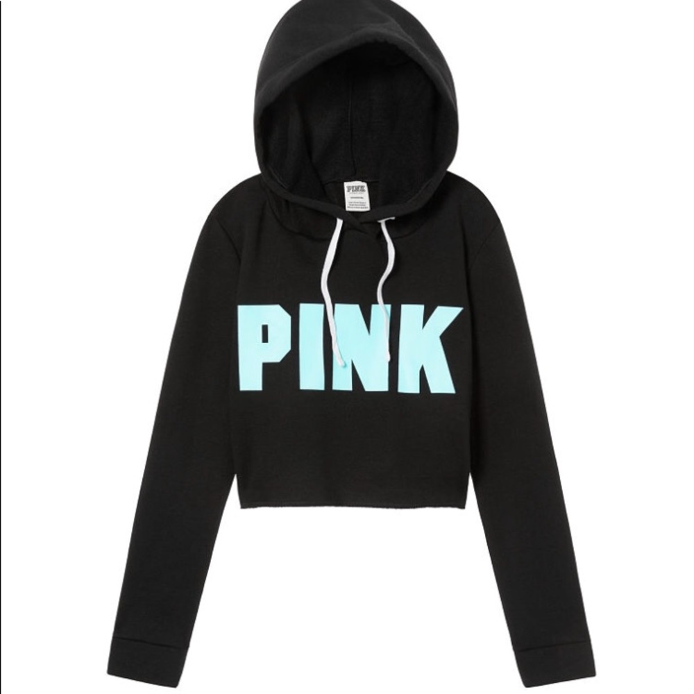 SOLD PINK VS Crop Hoodie Medium